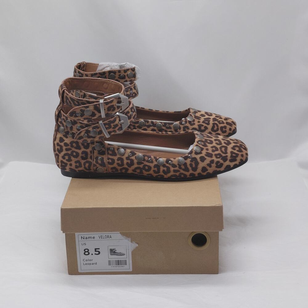 Mi.iM Womens Ballet Flats Shoes Size 8.5 Leopard Print Studded Boho Y2K Indie